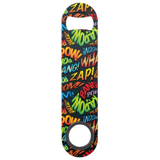 Geluidseffecten van Comic Book Pop Art Speed Flessenopener (Voorkant)