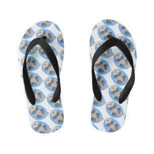 Geluidsgeluk zee otter blauwe cartoon illustratie kinder teenslippers