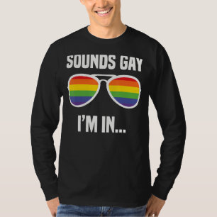 Geluidshag ik zit in regenboogbril, lg bt flag Gay T-shirt
