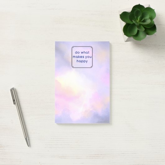 Geluidsquote met ruimte-wolken Abstract ontwerp Post-it® Notes (Kantoor)