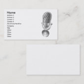 Geluidsretro microfoon microfoonradio dj visitekaa visitekaartje (Voorkant / Achterkant)