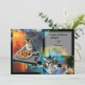 Geluidstabel van cat dj disk jockey kaart (Staand voorkant)