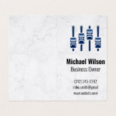 Geluidstechnicus | Mixer | Marmer Achtergrond Visitekaartjes (Buitenkant ongevouwen)