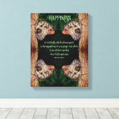 Geluk Abstract Inspirerend met bruine vlinder Canvas Afdruk (Insitu (Houten vloer))