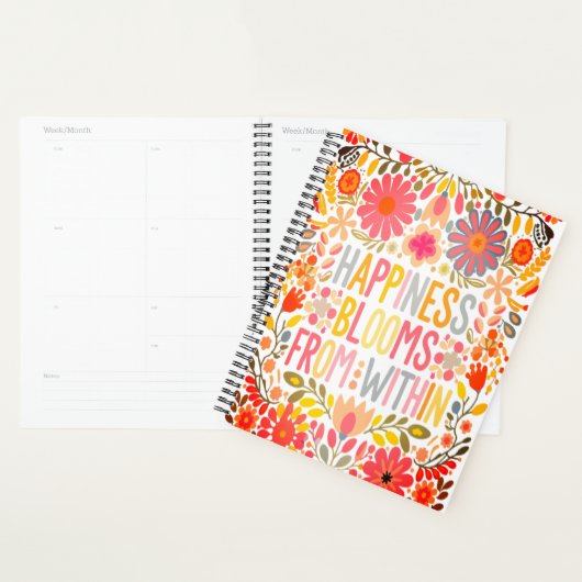 Geluk bloeit van binnen planner (Display)