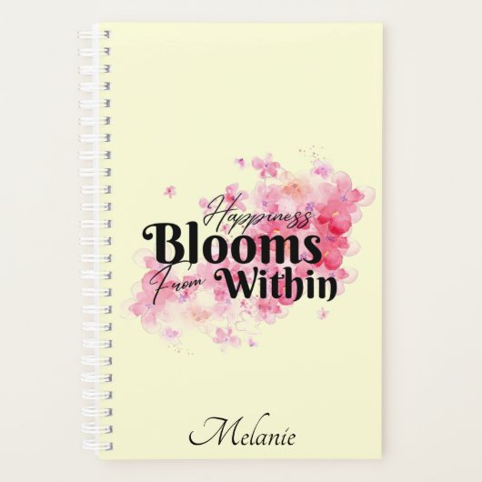 Geluk bloeit van binnen planner (Voorkant)