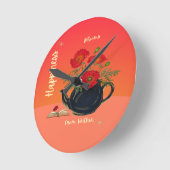 Geluk bloeit van binnen ronde klok (Hoek)