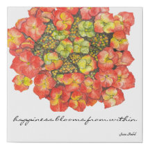 Geluk Blooms Hydrangea Faux Canvas Afdrukken