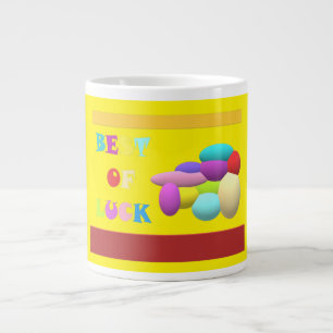 Geluk Charm gefeliciteerd bericht geel Extra Grote Beker