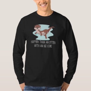 Geluk dan een otter met een ijskap t-shirt