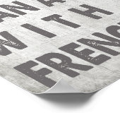 Geluk dan een vogel met een Franse frj Poster (Hoek)