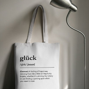 Geluk Definitie Duits woord Geluk Kansen Cadeau Tote Bag