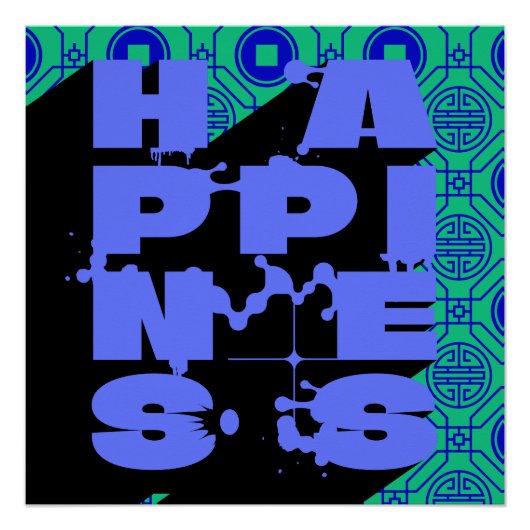 Geluk Een gedurfde Abstracte uitspraak Perfect Poster (Voorkant)