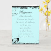 Geluk en vlinders Quote Kaart (Gele Bloem)