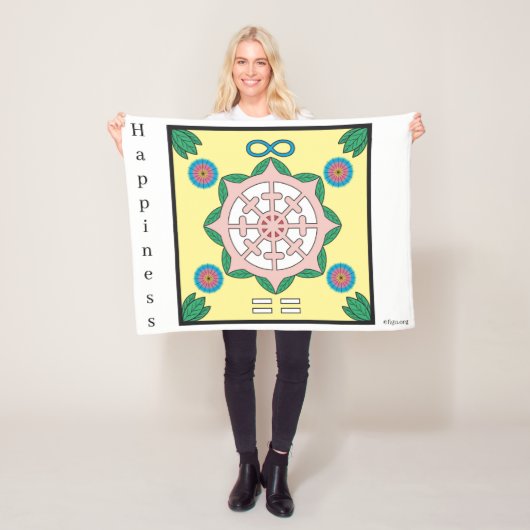 Geluk/gelukkig symbool zijn fleece deken (In situ)