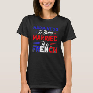 geluk getrouwd met een franse vlag roet frankrijk t-shirt