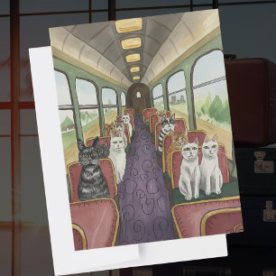 Geluk gewenst fijne reis cadeau Katten in een Trei Briefkaart