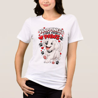 Geluk Heeft Vier Pootjes Mooie Hond Tshirt