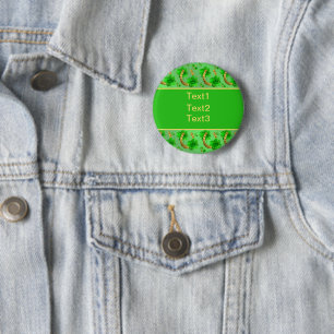 geluk, hoefijzer, geluk, fortuin, hout, tekst, ronde button 5,7 cm