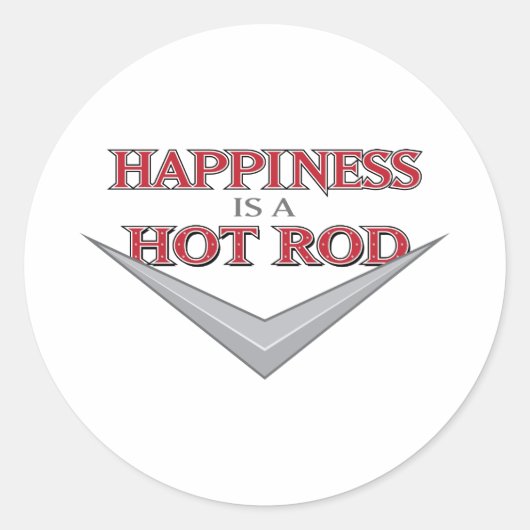 Geluk Hot Rod Ronde Sticker (Voorkant)