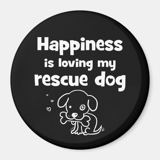 Geluk houdt van mijn reddingshond magneet (Voorkant)