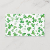 Geluk in de Liefde Groene Bruids douche St. Patric Informatiekaartje (Achterkant)