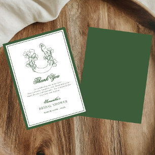 Geluk in de Liefde Klaverblad Hoefijzer Bruidsuitn Bedankkaart