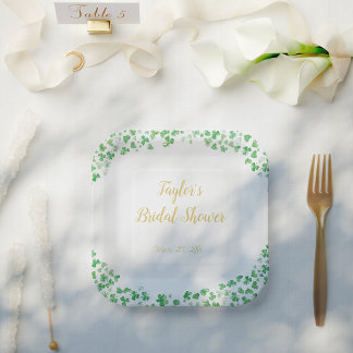 Geluk in liefde Groen St. Patrick's Day Vrijgezell Papieren Bordje