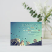 "Geluk" - inspirerend quote briefkaart (Staand voorkant)