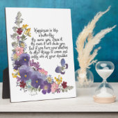 Geluk is als een vlinder fotoplaat (Zijkant)