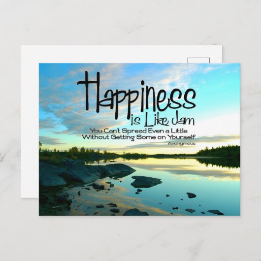 "Geluk is als jam" Inspirerend Quote Briefkaart (Voorkant / Achterkant)