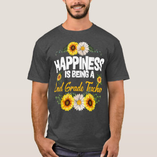 Geluk is een 2e klas-leraar zonnebloem-ku t-shirt