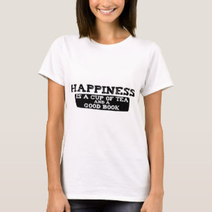 Geluk is een beker van thee en een goed boek t-shirt