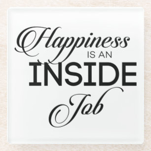 Geluk is een binnenbaan glazen onderzetter