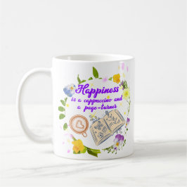 Geluk is een cappuccino en een page-turner koffiemok