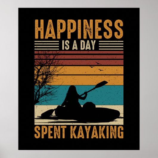 Geluk is een dag die door Kayaking wordt gespeend Poster (Voorkant)