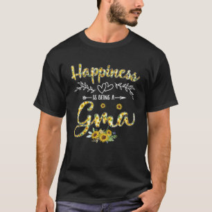 Geluk is een GMA Vrouwen Zonnebloem Decor Gra T-shirt