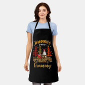 Geluk is een grammy kerstboomluipaard schort (Gedragen)