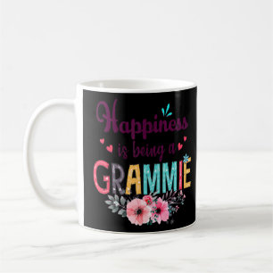 Geluk is een grasmie van elke vrouw, Floral Dec Koffiemok