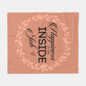 Geluk is een in-baan blush syndroom fleece deken (Voorkant (Horizontaal))