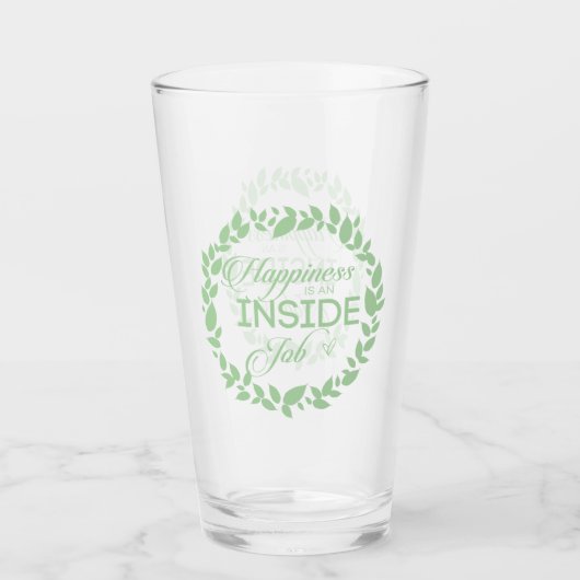 Geluk is een inside job Green Wreate Glas (Voorkant)