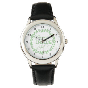 Geluk is een inside job Green Wreate Horloge