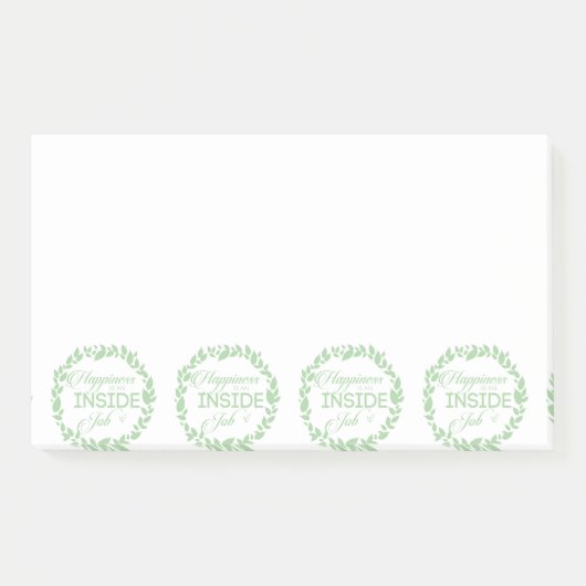 Geluk is een inside job Green Wreate Post-it® Notes (Voorkant)