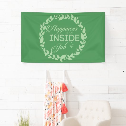 Geluk is een inside job Green Wreate Spandoek (Insitu)