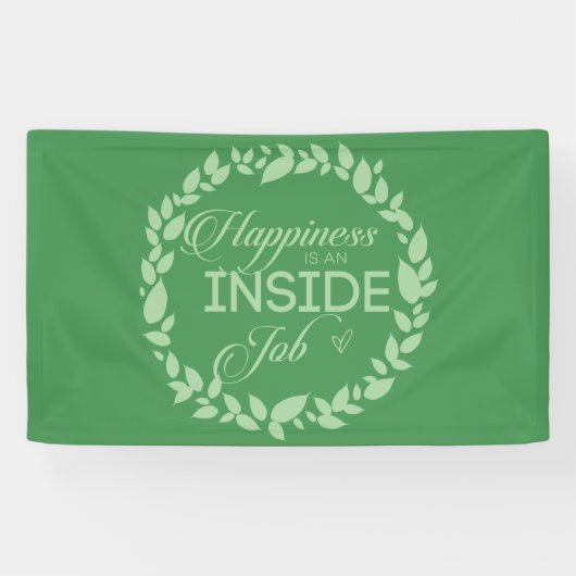 Geluk is een inside job Green Wreate Spandoek (Horizontaal)