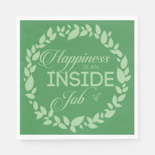 Geluk is een inside job Green Wreatkins Napkins Servet