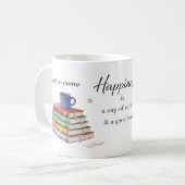 Geluk is een kopje koffie & een goed boek mok (Voorkant links)