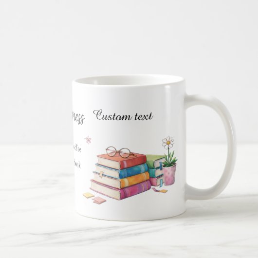 Geluk is een kopje koffie & een goed boek mok (Rechts)