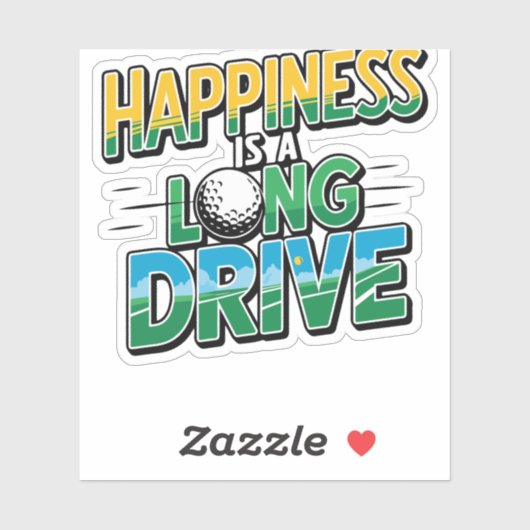 Geluk is een lange rit, golf sticker (Vel)