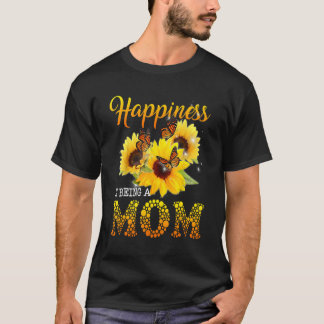 Geluk is een mam-vlinderzonnebloemen. t-shirt